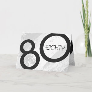 Cartão Aniversário de 80 Décadas Branco