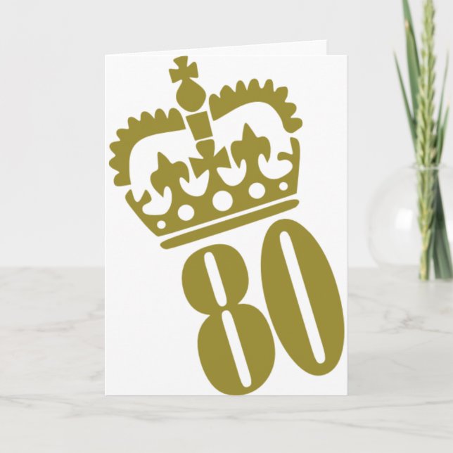 Cartão Aniversário de 80 - Número - Oitenta (Frente)
