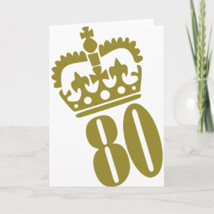 Cartão Aniversário de 80 - Número - Oitenta
