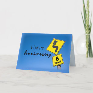 Cartão Aniversário de 8 anos de Funcionário, Placa de Trâ