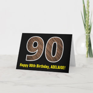 Cartão Aniversário de 90 anos: Nome + Padrão de "90" com 