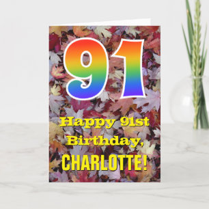 Cartão Aniversário de 91ruas; Folhas de outono russas; A