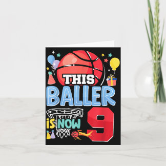 Cartão Aniversário de 9 anos do Basball Bball Este jogado