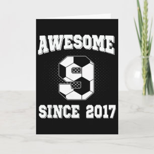 Cartão Aniversário de 9 anos Futebol 9 Anos Incrível Desd