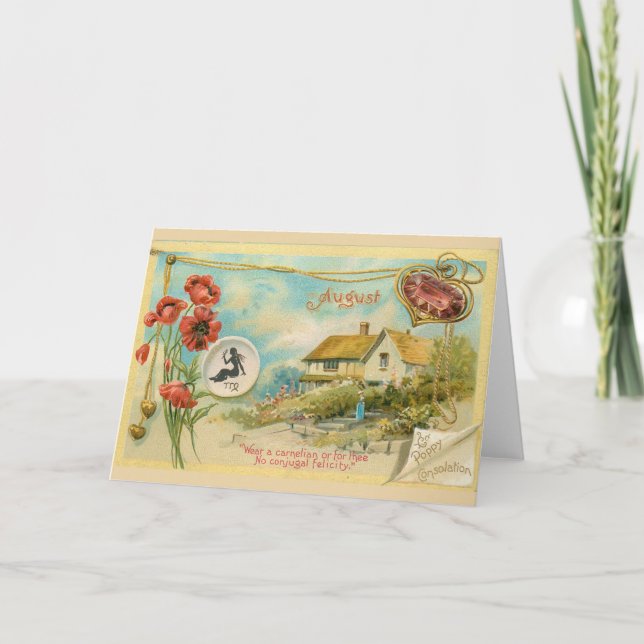 Cartão Aniversário de agosto (Frente)