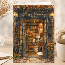 Aniversário de Amante de Livros Outono Aniversário