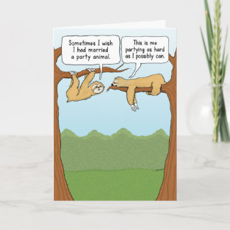 Cartão Aniversário de animais de festas lindos e engraçad