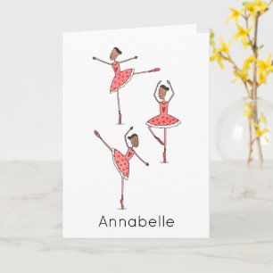 Cartão Aniversário de Bailarina Personalizado