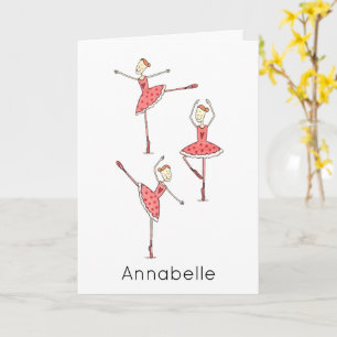 Cartão Aniversário de Bailarina Personalizado