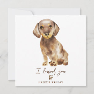 Cartão Aniversário de Cachorro Dachshund Marrom Mãe Filho