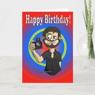 Cartão aniversário de câmara