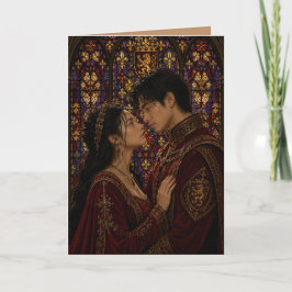 Cartão aniversário de casal medieval dia dos namorados