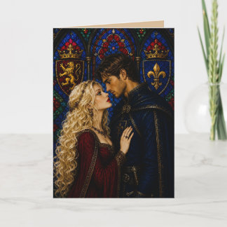 Cartão aniversário de casal medieval dia dos namorados