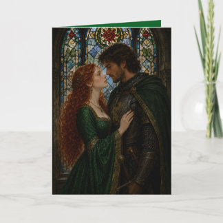Cartão aniversário de casal medieval no dia dos namorados