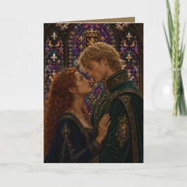 Cartão aniversário de casal medieval valentine