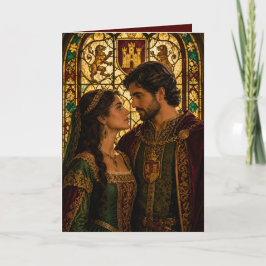 Cartão aniversário de casal medieval valentine