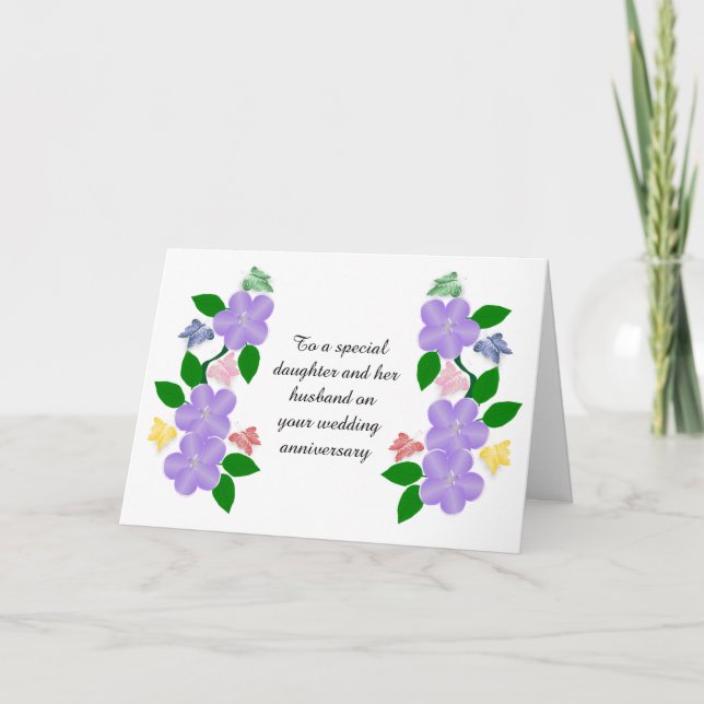 Cartão Aniversário De Casamento Da Filha E Do Marido (Frente)