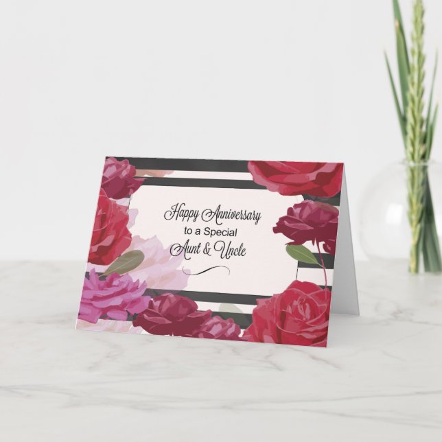 Cartão Aniversário de Casamento da Tia e do Tio Rosa (Frente)