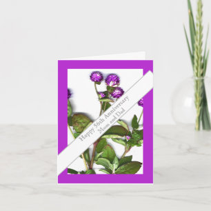 Cartão Aniversário de Casamento de 56 anos Globe Amaranth