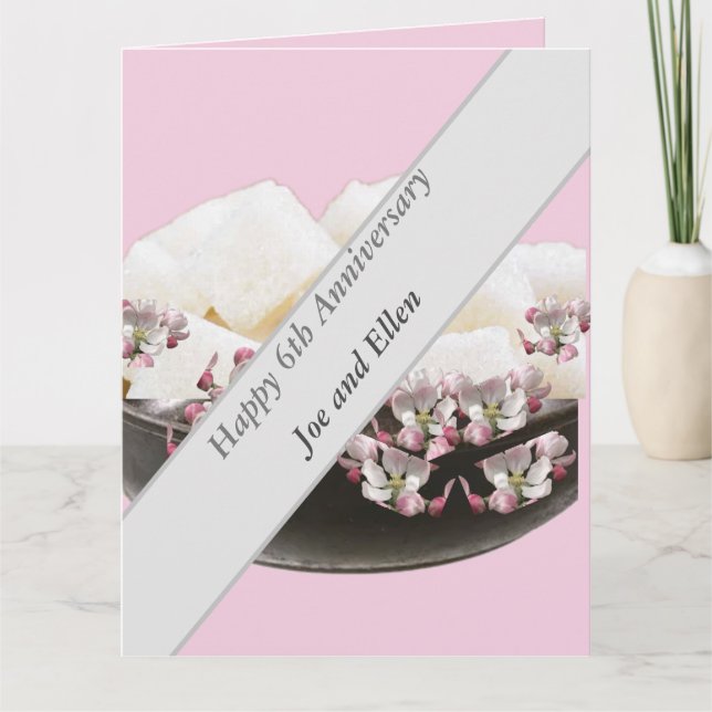 Cartão Aniversário de Casamento de 6, Ferro e Açúcar (Frente)