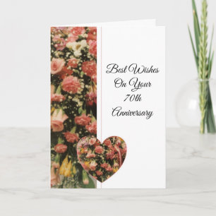 Cartão Aniversário de Casamento de 70 Personalizado Flora