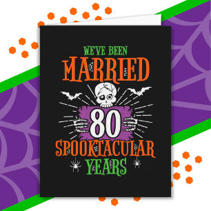 Cartão Aniversário de Casamento de 80 Spooktacular do Hal