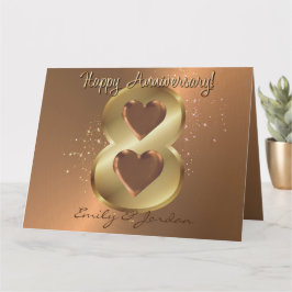 Cartão Aniversário de Casamento de 8 Anos Personalizado e