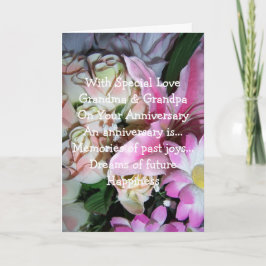 Cartão Aniversário de Casamento de Avós Florais