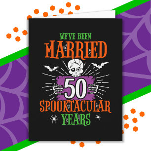 Cartão Aniversário de Casamento de Halloween Spooktacular