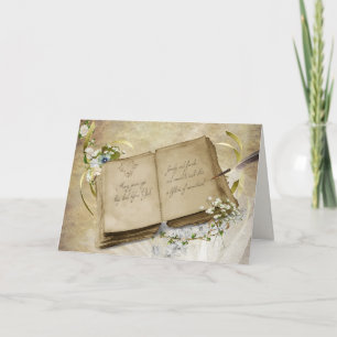 Cartão Aniversário de Casamento de Livro Antigo