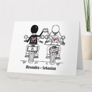 Cartão Aniversário de Casamento de Motocicletas de Biker