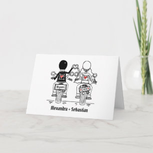Cartão Aniversário de Casamento de Motociclista