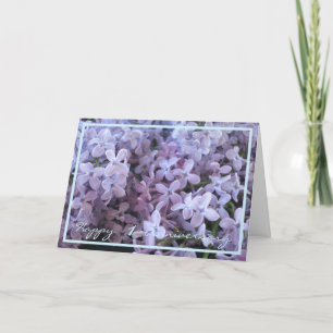 Cartão Aniversário de Casamento de rua Deseja Lilac Elega