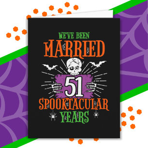 Cartão Aniversário de Casamento de ruas do Halloween Spoo