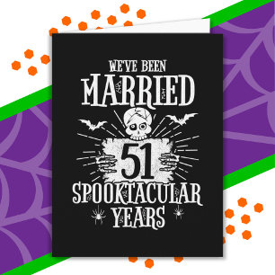 Cartão Aniversário de Casamento de ruas do Halloween Spoo