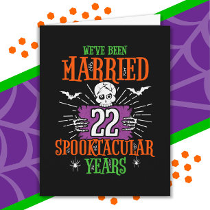 Cartão Aniversário de Casamento do Dia 22 de Spooktacular