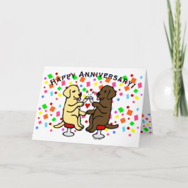 Cartão Aniversário de Casamento Labradores