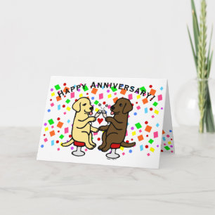 Cartão Aniversário de Casamento Labradores