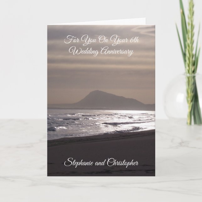 Cartão Aniversário de Casamento Personalizado por 6 Sunri (Frente)