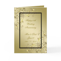 Aniversário de Casamento Preto-50 Dourado