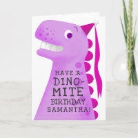 Aniversário de criança de Dinossauro Rosa Engraçad