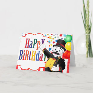 Cartão Aniversário de criança do Urso Polar do Circus Rin