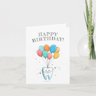 Cartão Aniversário de Dentista Fofo