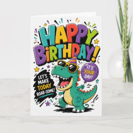 Cartão Aniversário de Dinossauro