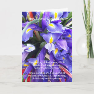 Cartão Aniversário de fevereiro