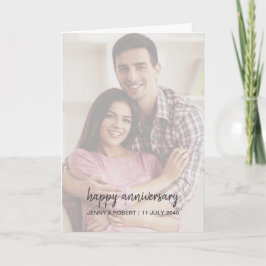 Cartão Aniversário de Fotografia com Script de Na moda de