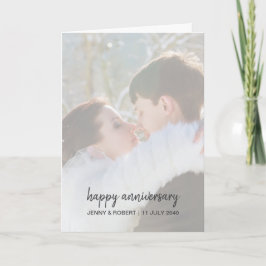 Cartão Aniversário de Fotografia com Script de Na moda de