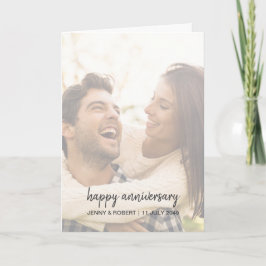 Cartão Aniversário de Fotografia com Script de Na moda de