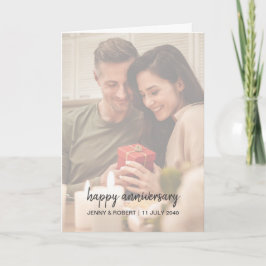 Cartão Aniversário de Fotografia com Script de Na moda de