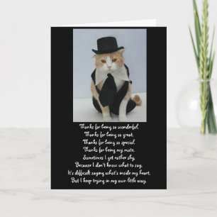 Cartão Aniversário de Gato Bonito